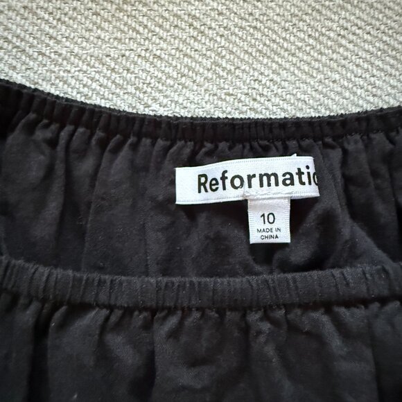 Reformation Linen Top Alayna Linen Top - Black - Sz 10 - Picture 5 of 7